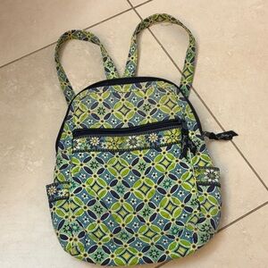 Vera Bradley Green and Blue Patterned Backpack